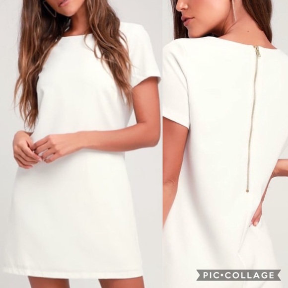Lulus Dresses & Skirts - ⬇️$35 Lulu’s Shift & Shout White Shift Dress